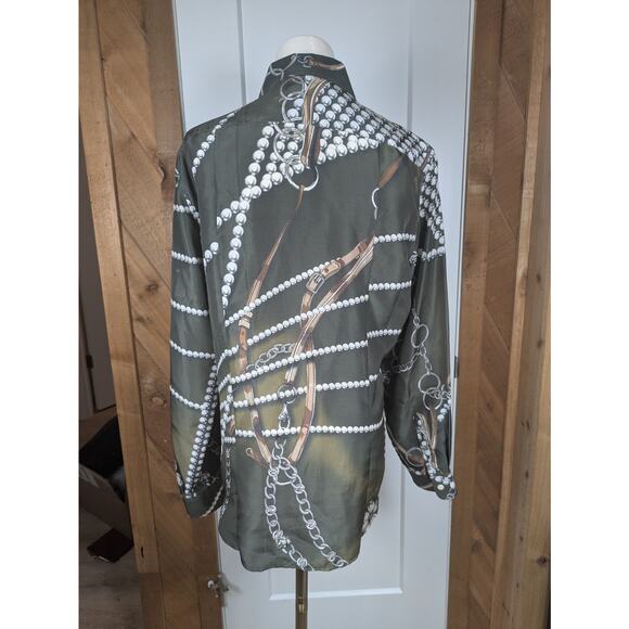 Craig Taylor Blouse Womens Large Silk Lavish Pearls Fiona 90s Y2K Career Office - Picture 3 of 7